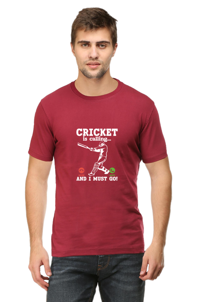 Cricket Is Calling Round Neck Half Sleeve T-shirt