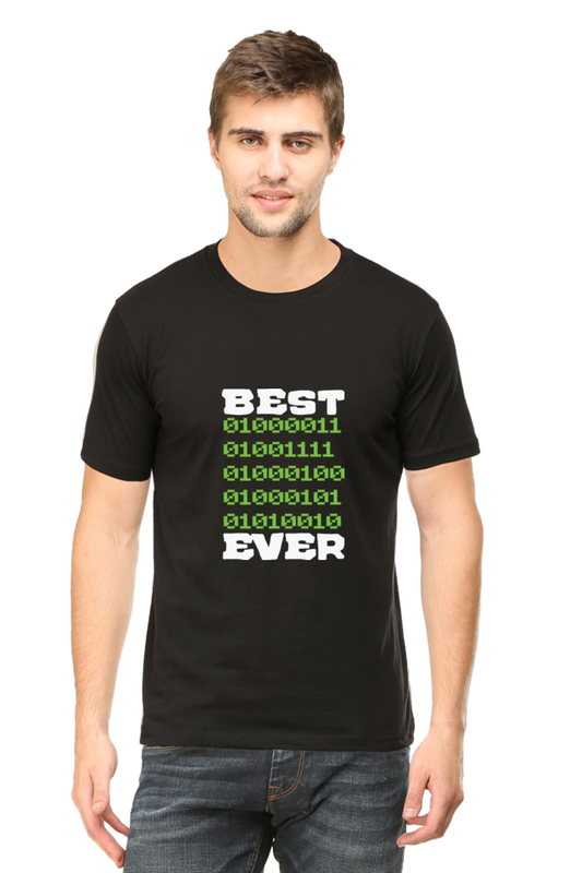 Best CODER Binary Round Neck Half Sleeve T-shirt