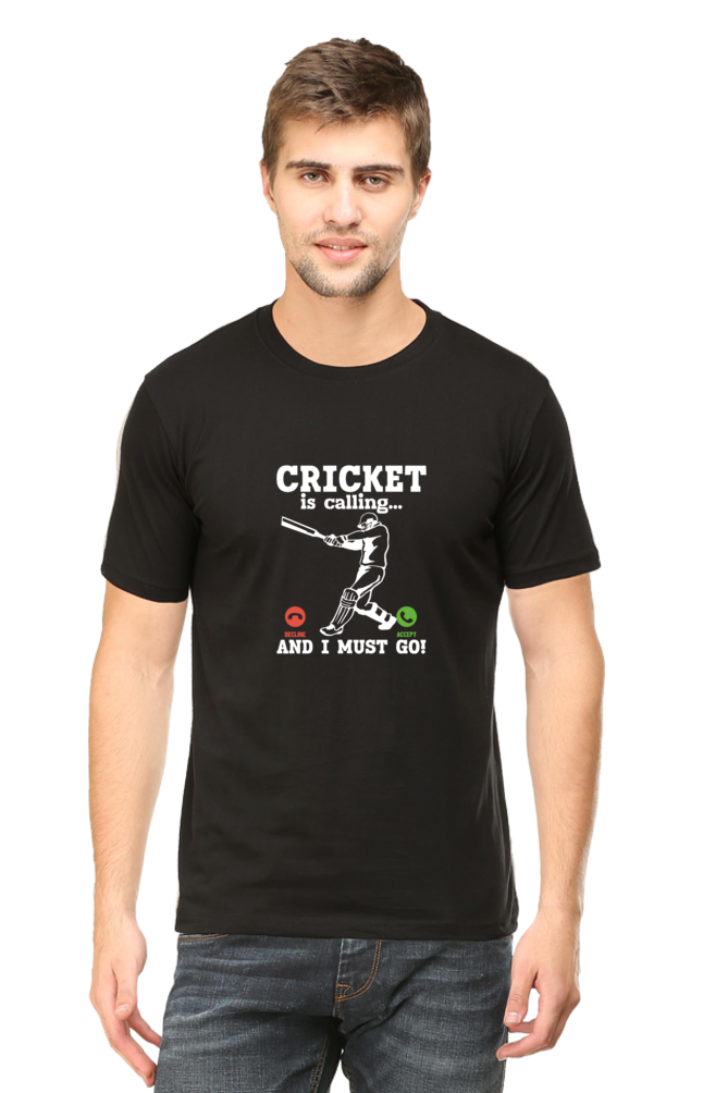 Cricket Is Calling Round Neck Half Sleeve T-shirt