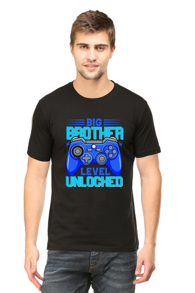 Big Brother Level Unlocked Round Neck Half Sleeve T-shirt