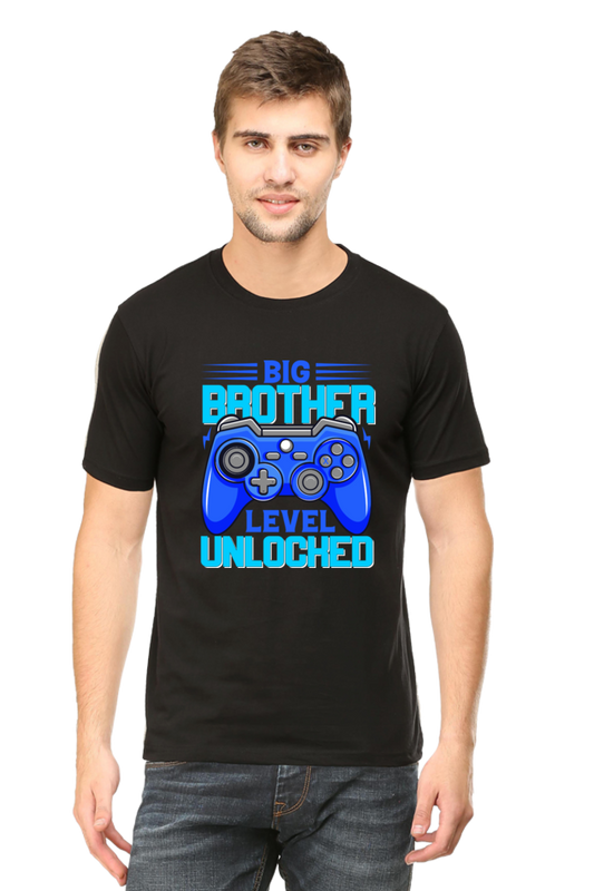 Big Brother Level Unlocked Round Neck Half Sleeve T-shirt