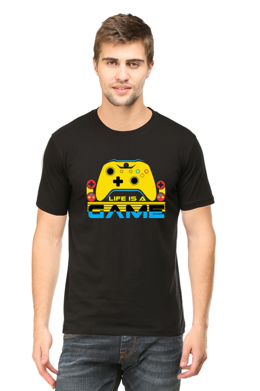 Life is A Game Round Neck Half Sleeve T-shirt