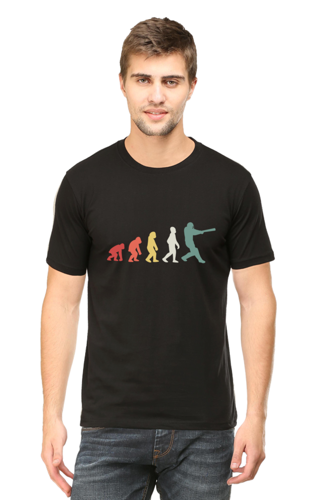 Human Evolution Pull Round Neck Half Sleeve T-shirt