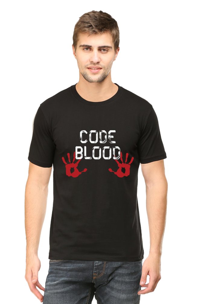 Code Blood Round Neck Half Sleeve T-shirt