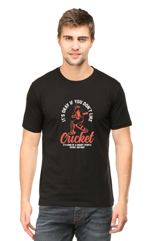 Cricket Smart People Sport Round Neck Half Sleeve T-shirt