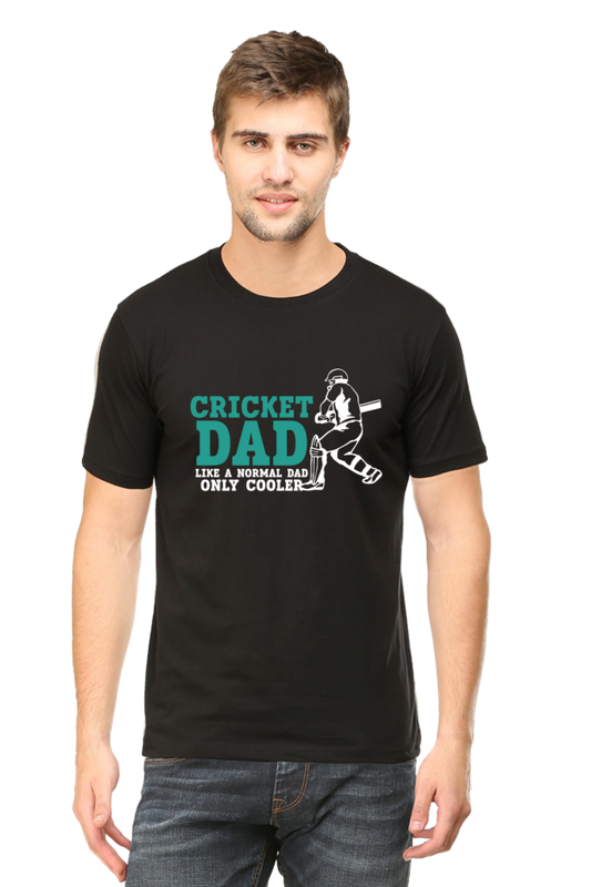 Cricket Dad Round Neck Half Sleeve T-shirt