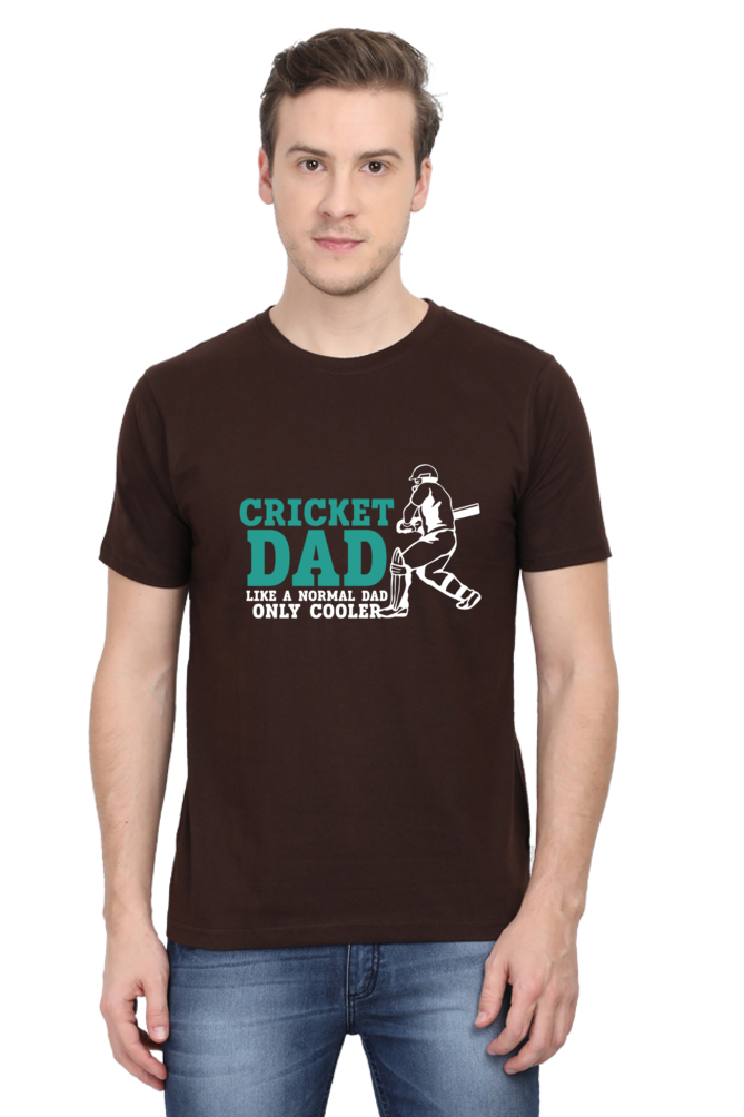 Cricket Dad Round Neck Half Sleeve T-shirt