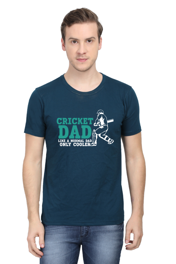 Cricket Dad Round Neck Half Sleeve T-shirt