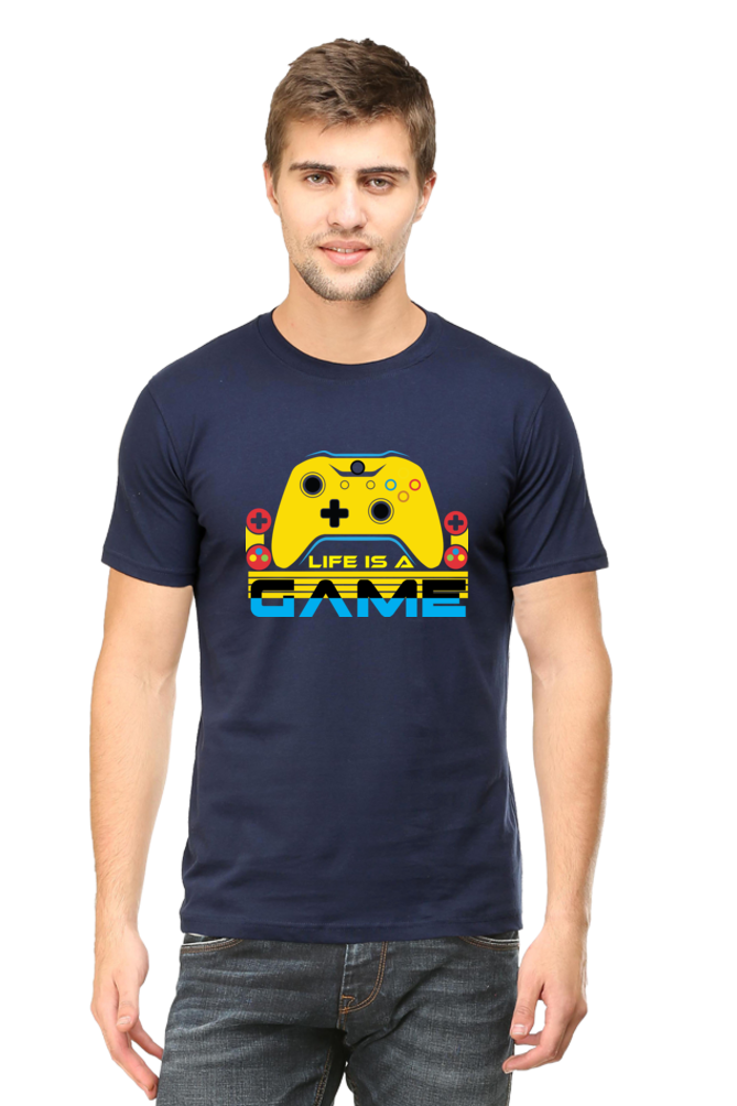 Life is A Game Round Neck Half Sleeve T-shirt