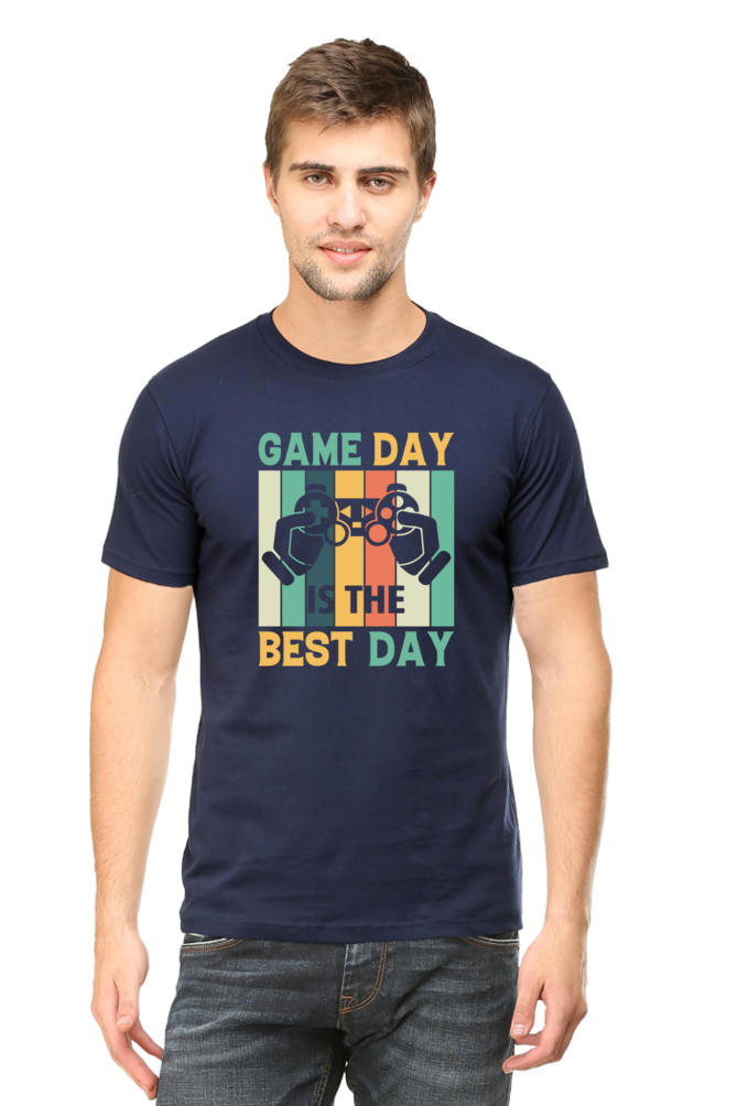 Game Day Best Day Round Neck Half Sleeve T-shirt