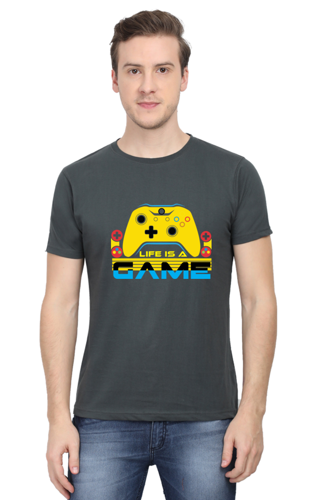 Life is A Game Round Neck Half Sleeve T-shirt