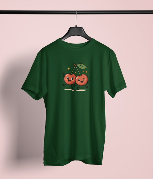 "cherry Animated" Half-Sleeve Cotton Summer T-shirt